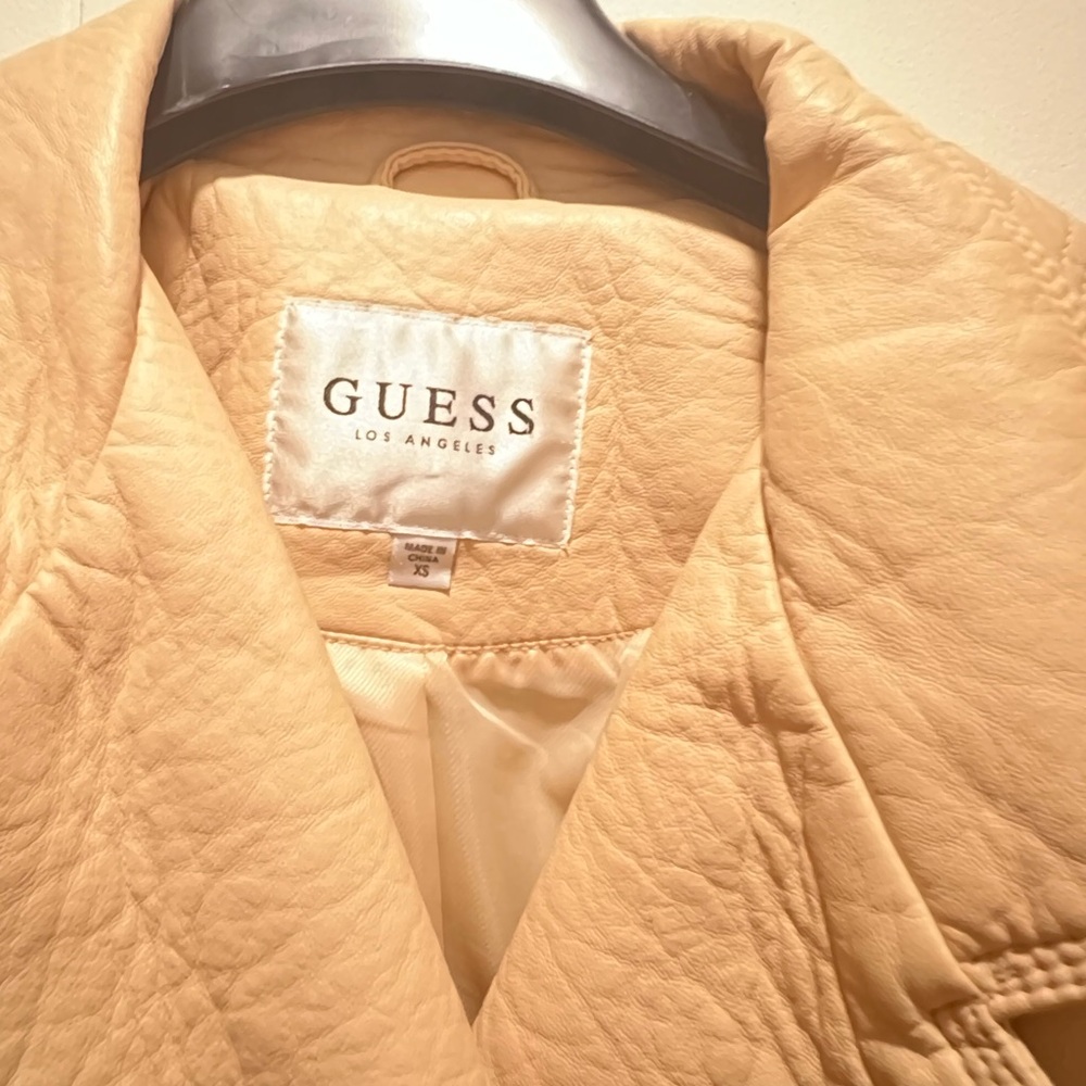 Guess Women's Beige Leather Jacket
